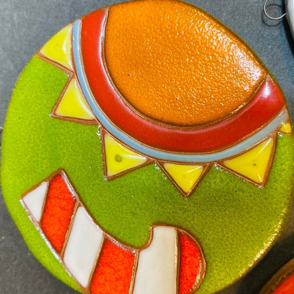 Set Of 3 VINTAGE DEPARTMENT 56 Hand Painted Red Clay Ornaments Retired RARE - Picture 7 of 9